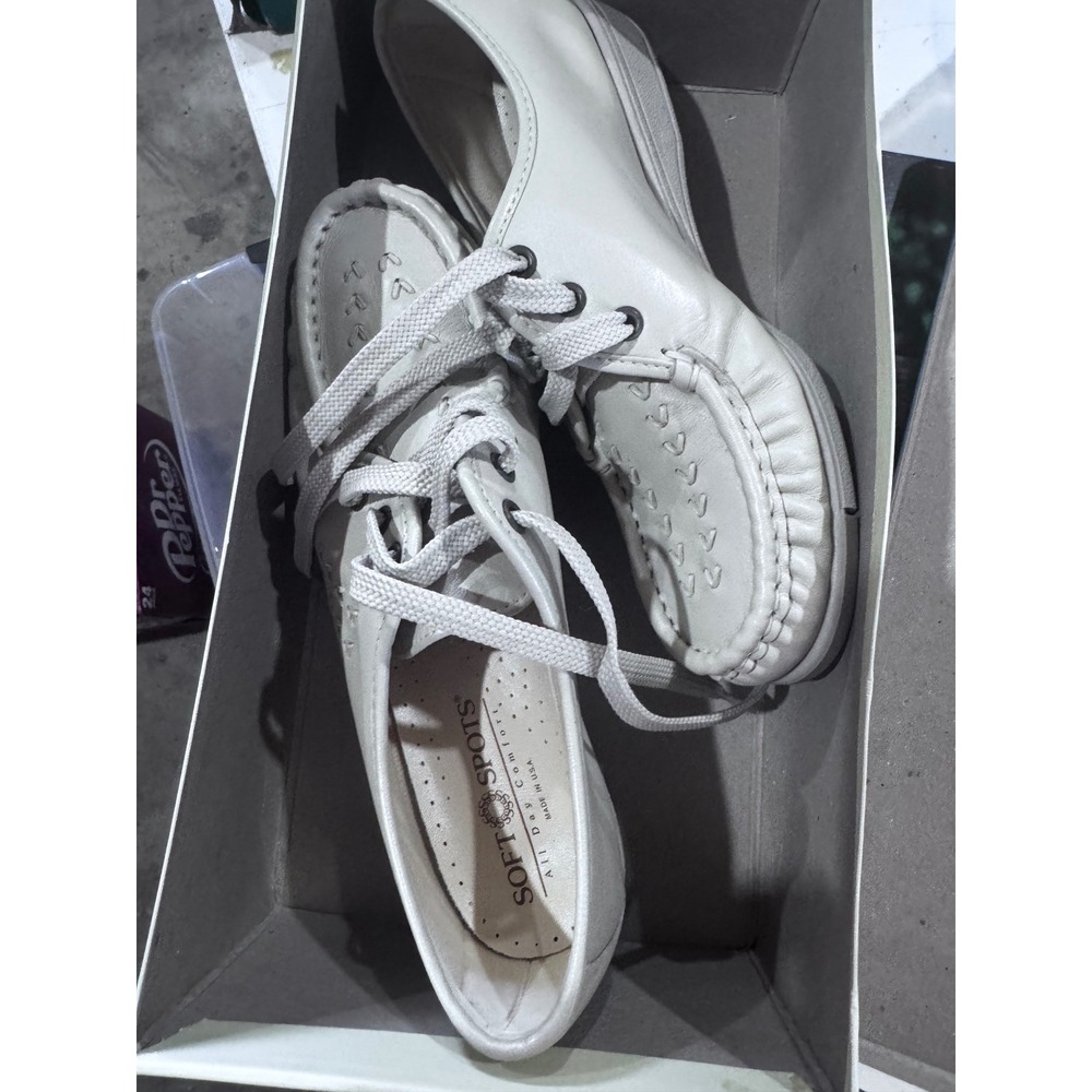 Soft Spots Bonnie Bone Leather Oxfords Lace Up Comfort Shoes Womens 6.5 M 2133